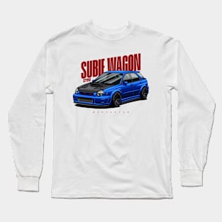 Subie Wagon (blue) Long Sleeve T-Shirt